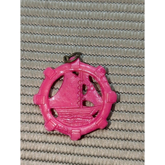 1940's Vtg Celluloid SAILBOAT Nautical Cracker Jack Toy Prize Charm Japan - Picture 1 of 1